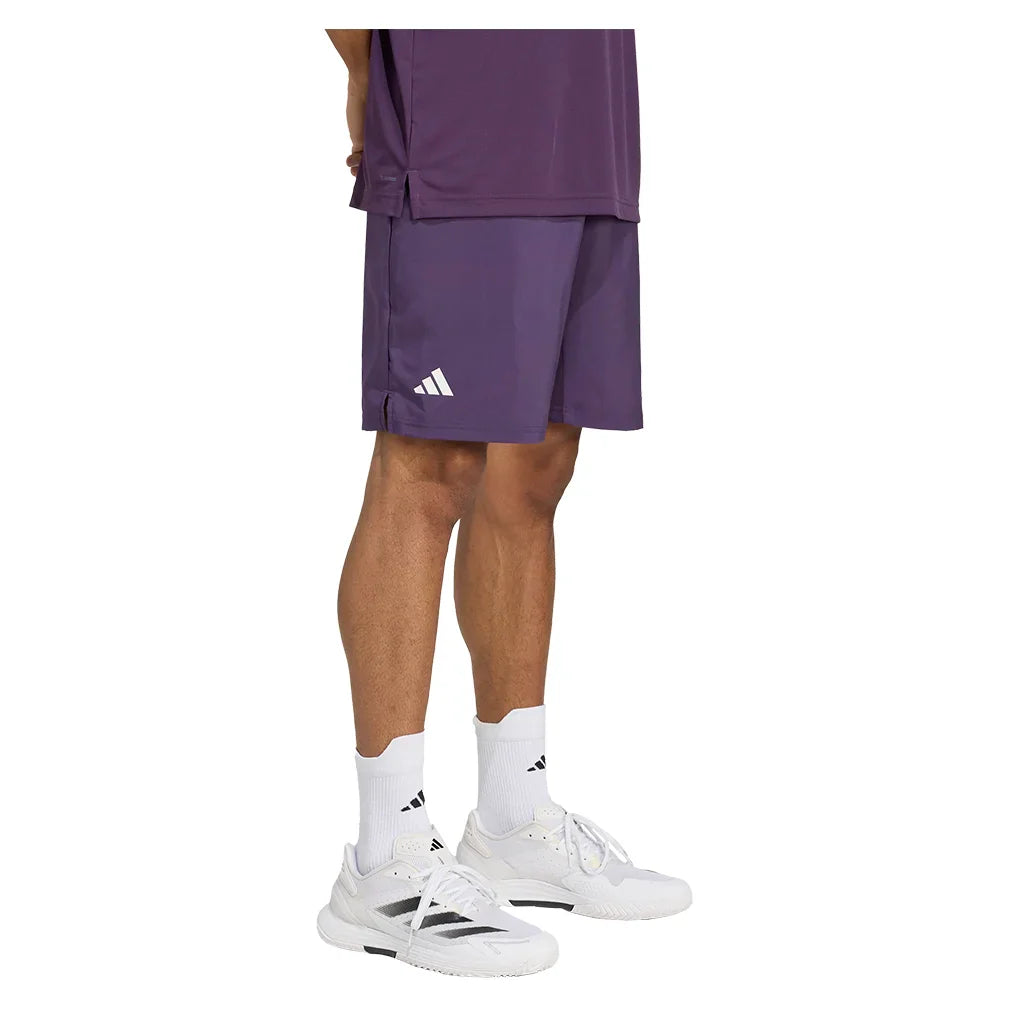 Men`s Club 3 Stripes 7 Inch Tennis Short Aurora Plum Apparel Adidas