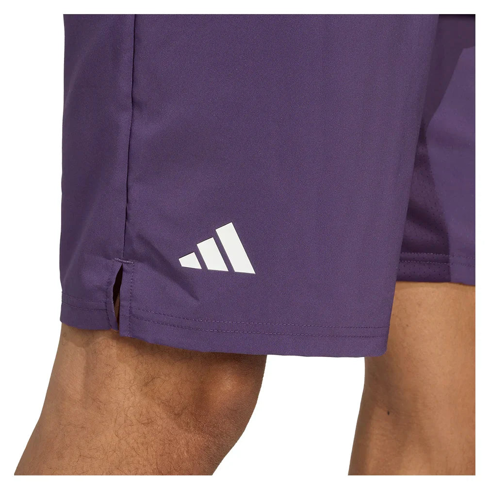 Men`s Club 3 Stripes 7 Inch Tennis Short Aurora Plum Apparel Adidas