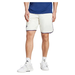 Men`s Pro Ergo 9 Inch Tennis Shorts Off White Apparel Adidas