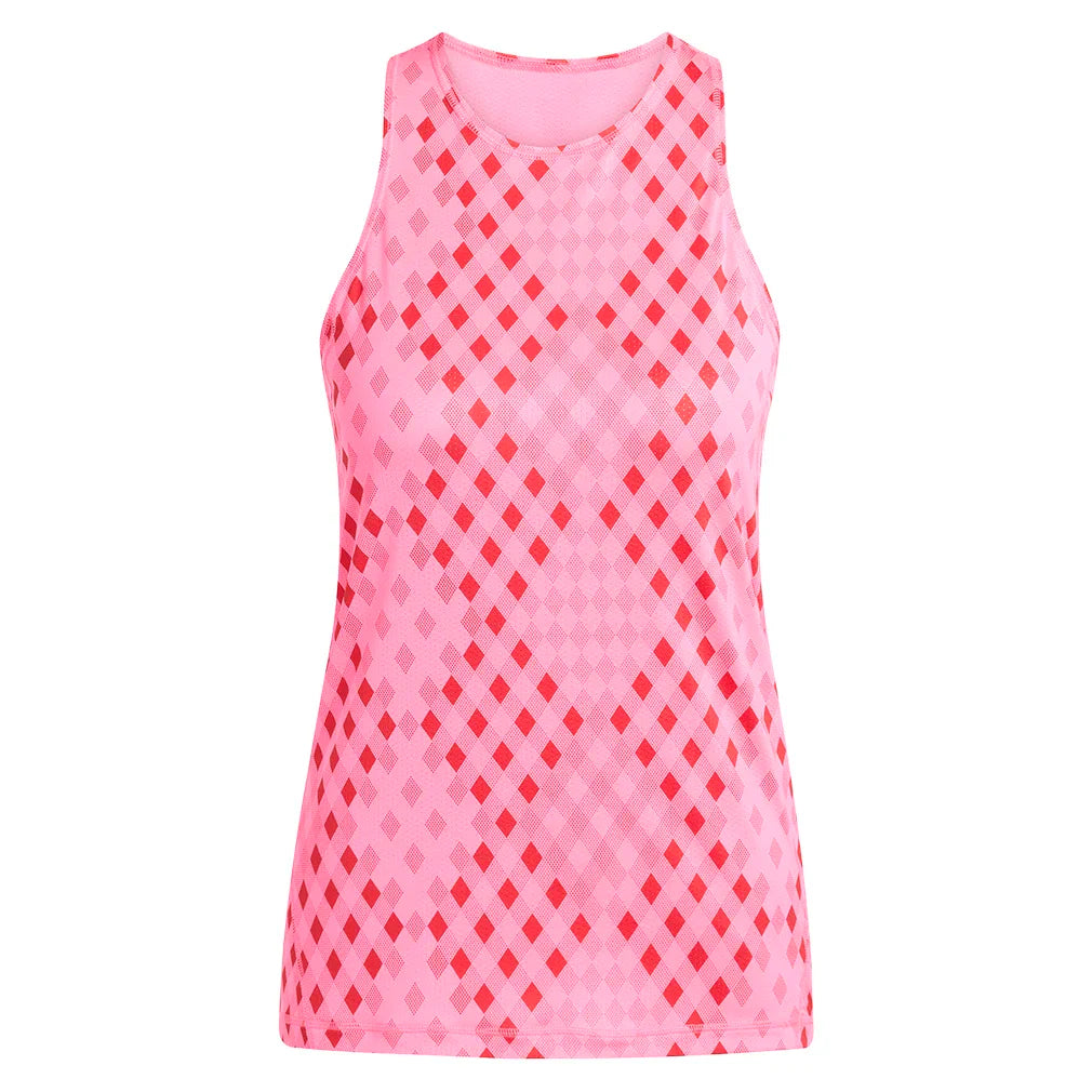 Women`s Club Graphic Tennis Tank Lucid Pink and Better Scarlet Apparel Adidas
