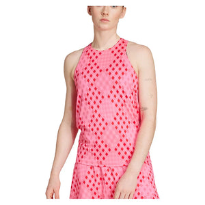 Women`s Club Graphic Tennis Tank Lucid Pink and Better Scarlet Apparel Adidas