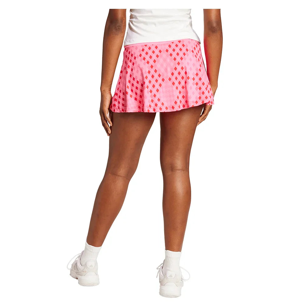 Women`s Club Graphic Tennis Skort Lucid Pink and Better Scarlet Apparel Adidas