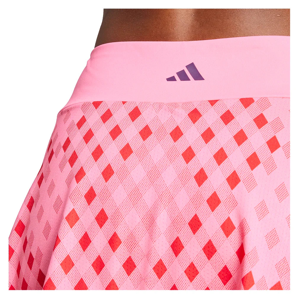 Women`s Club Graphic Tennis Skort Lucid Pink and Better Scarlet Apparel Adidas