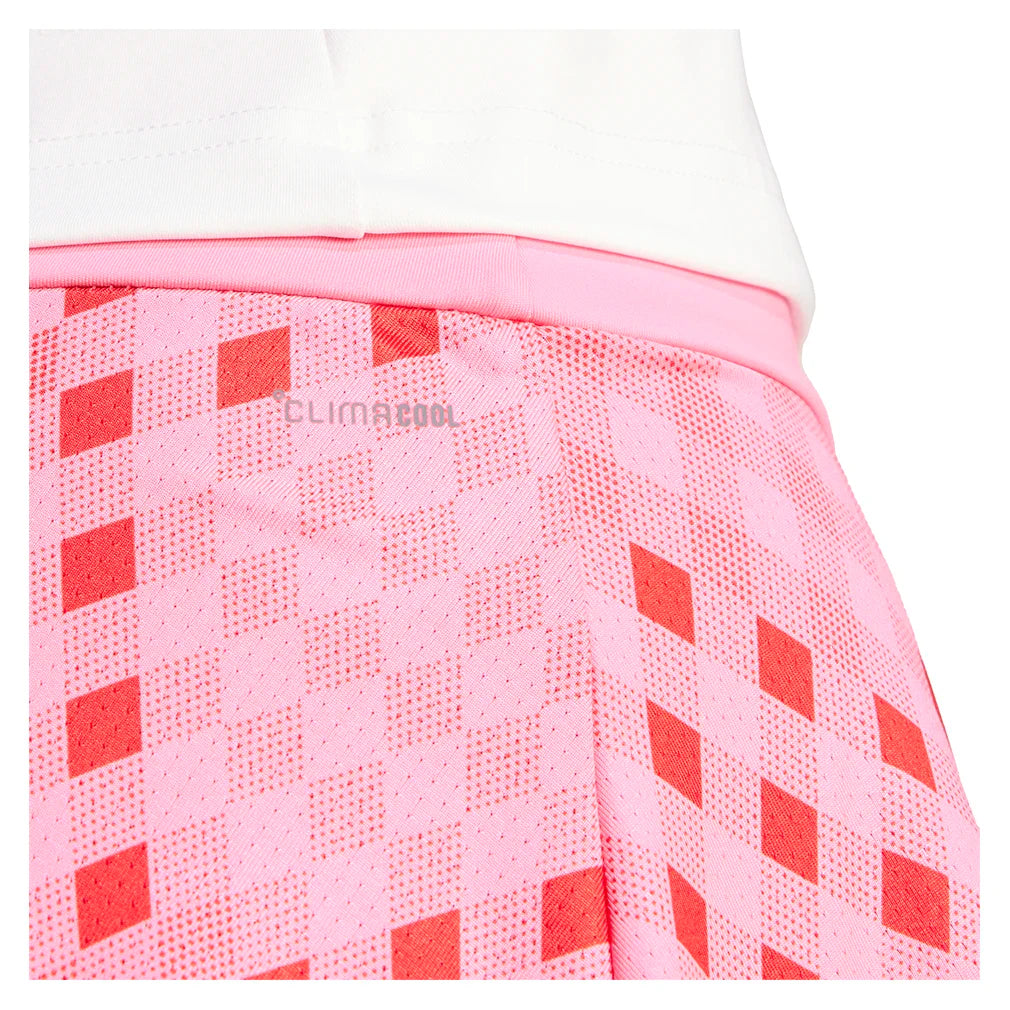 Women`s Club Graphic Tennis Skort Lucid Pink and Better Scarlet Apparel Adidas