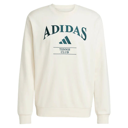 Men`s Heritage Graphic Long Sleeve Tennis Crew Chalk White and Aurora Ivy Apparel Adidas