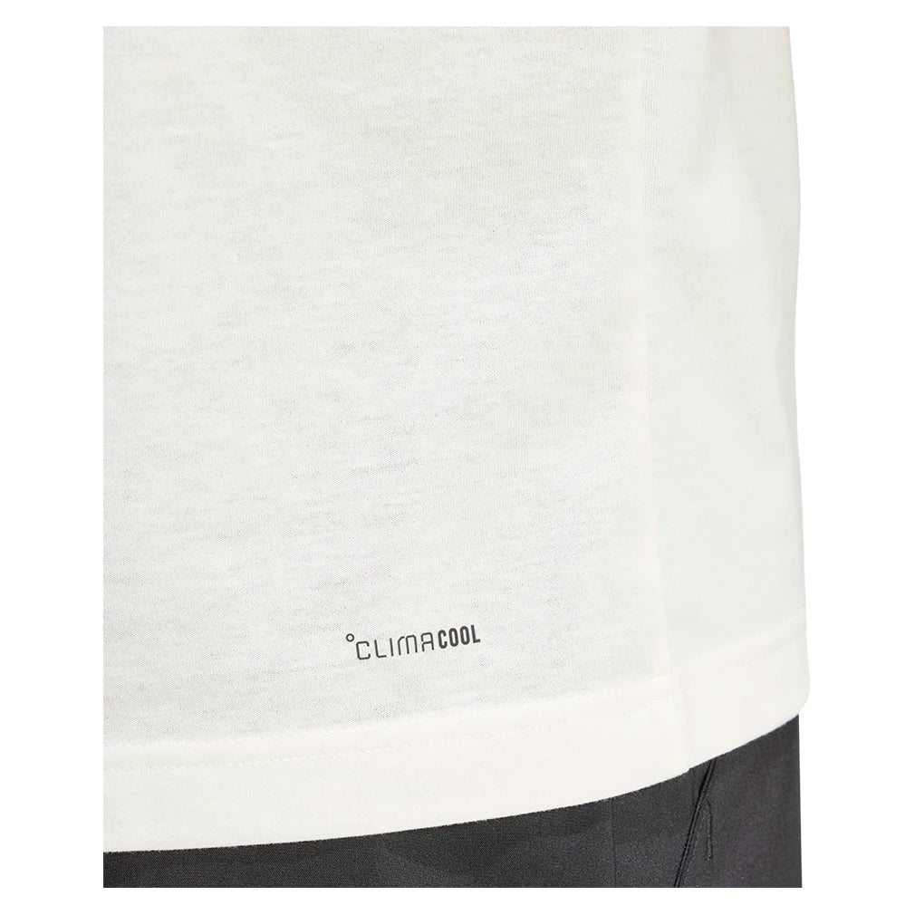 Men`s Heritage Graphic Tennis Tee Chalk White and Aurora Plum Apparel Adidas
