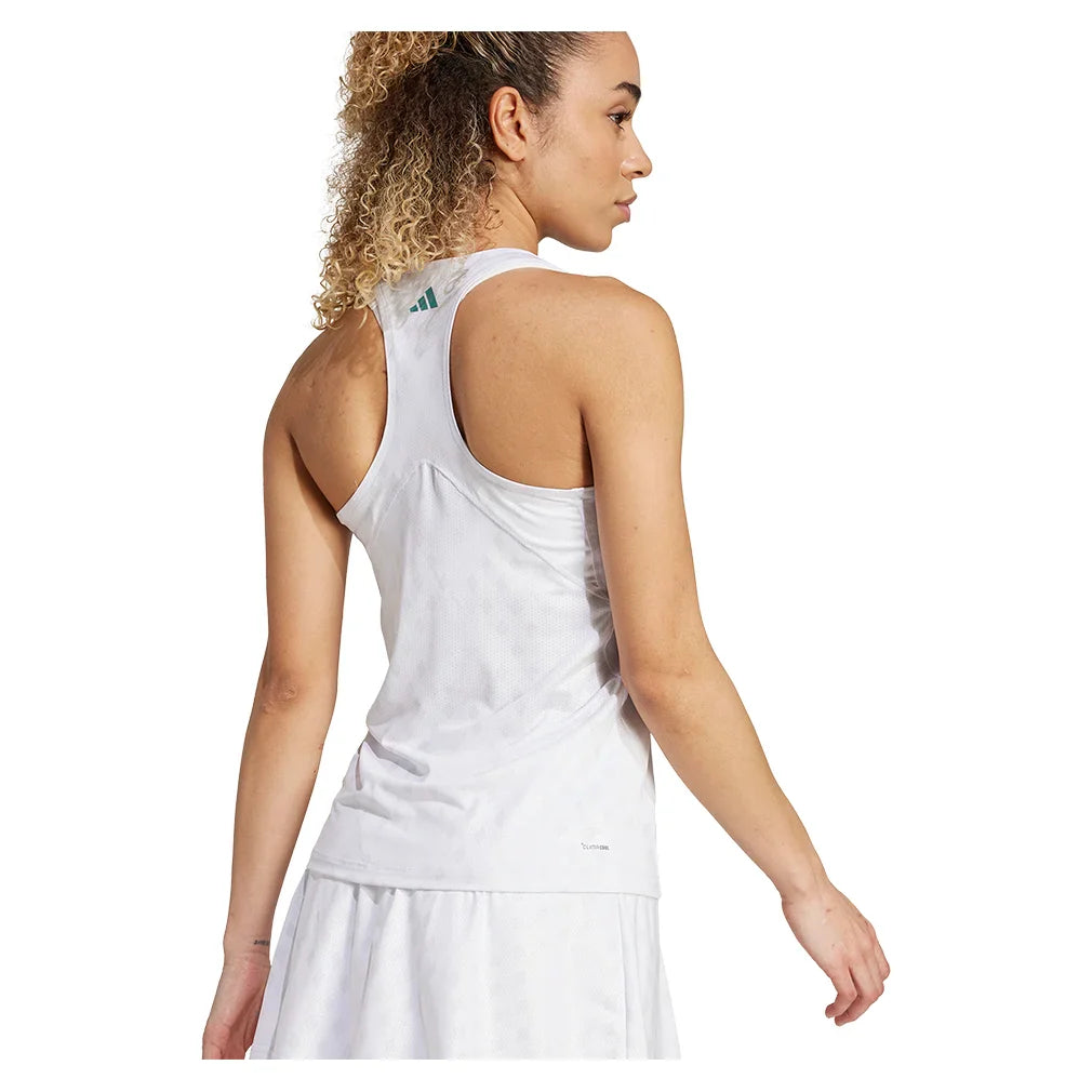 Women`s Club Graphic Tennis Tank White and Dash Grey Apparel Adidas
