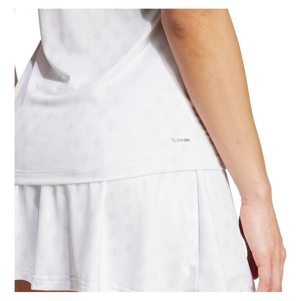Women`s Club Graphic Tennis Tank White and Dash Grey Apparel Adidas