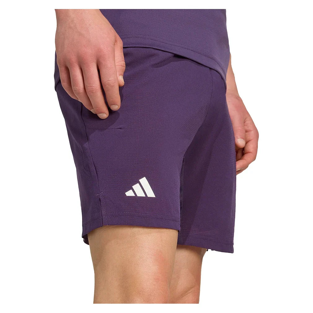 Men`s Ergo 7 Inch Tennis Shorts Aurora Plum Apparel Adidas