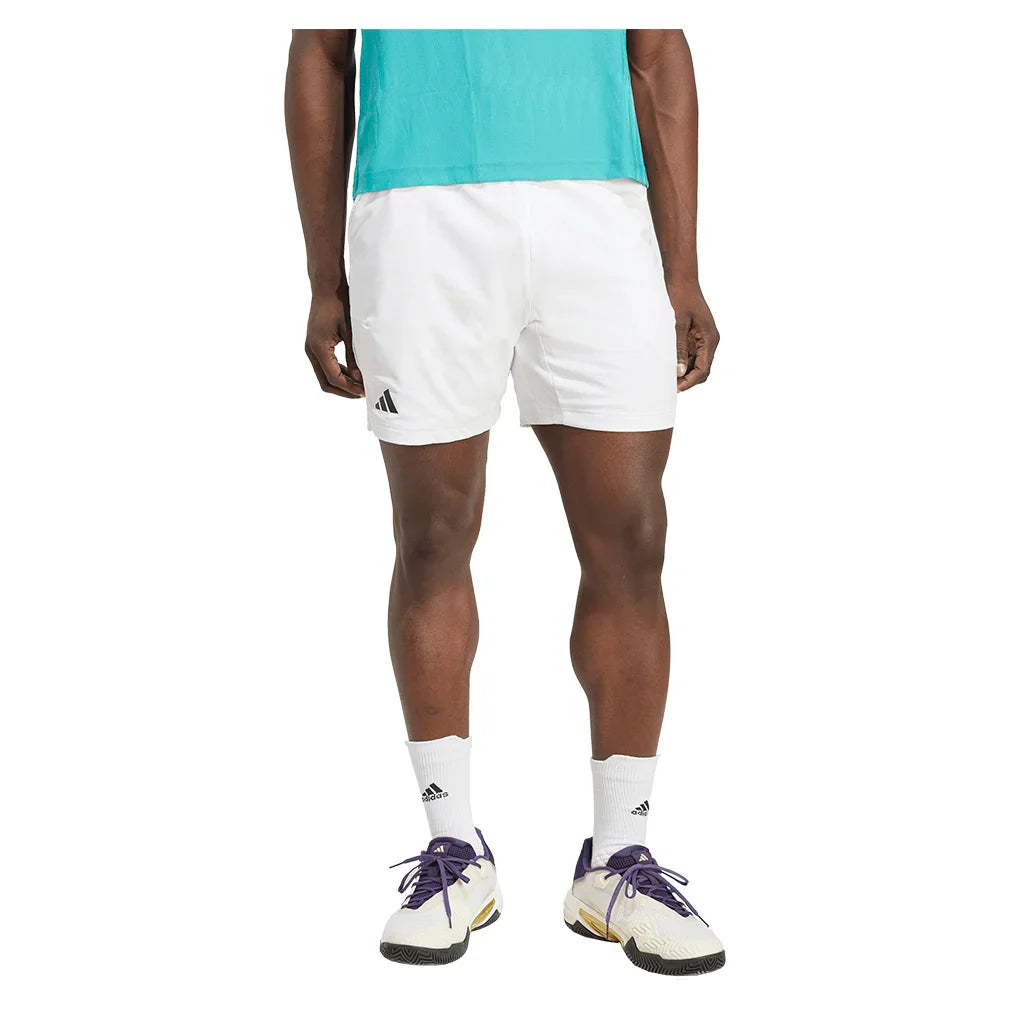 Men`s Ergo 7 Inch Tennis Shorts White Apparel Adidas
