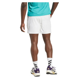 Men`s Ergo 9 Inch Tennis Shorts White Apparel Adidas
