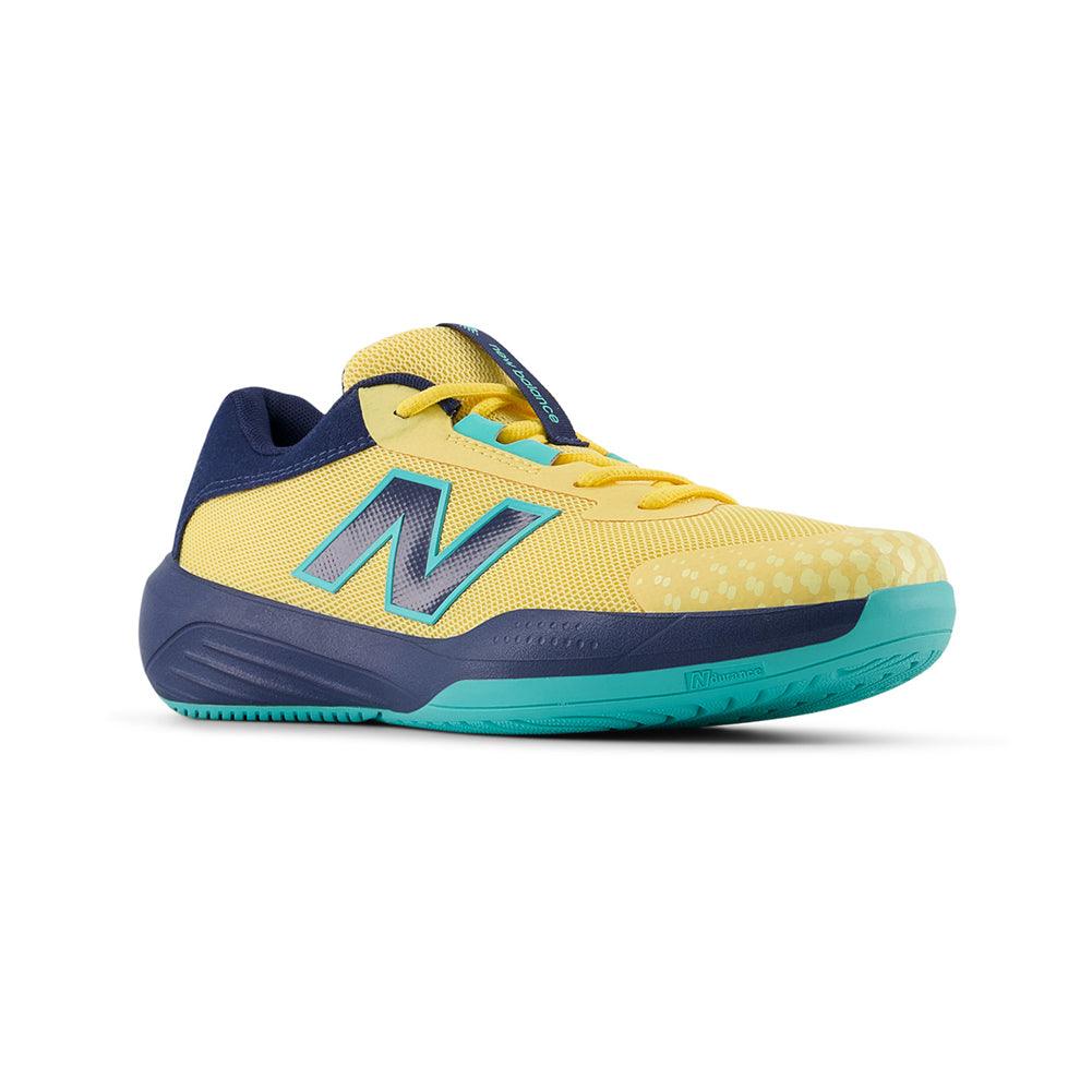 Juniors` 996v6 Tennis Shoes Clementine and Navy Footwear New Balance