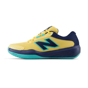 Juniors` 996v6 Tennis Shoes Clementine and Navy Footwear New Balance