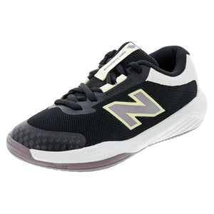 Juniors` 996v6 Tennis Shoes Black and White Footwear New Balance