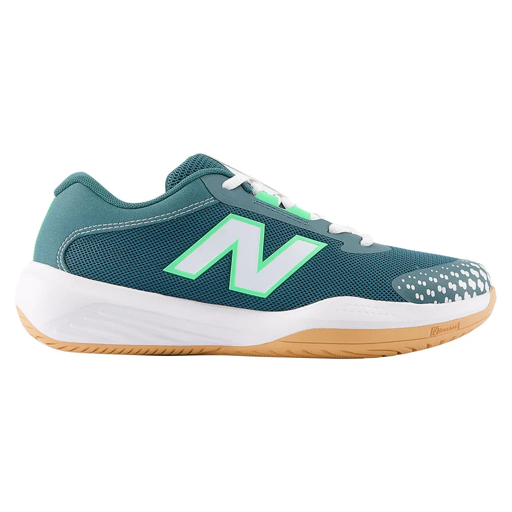 Juniors` 996v6 Tennis Shoes New Spruce and White Footwear New Balance