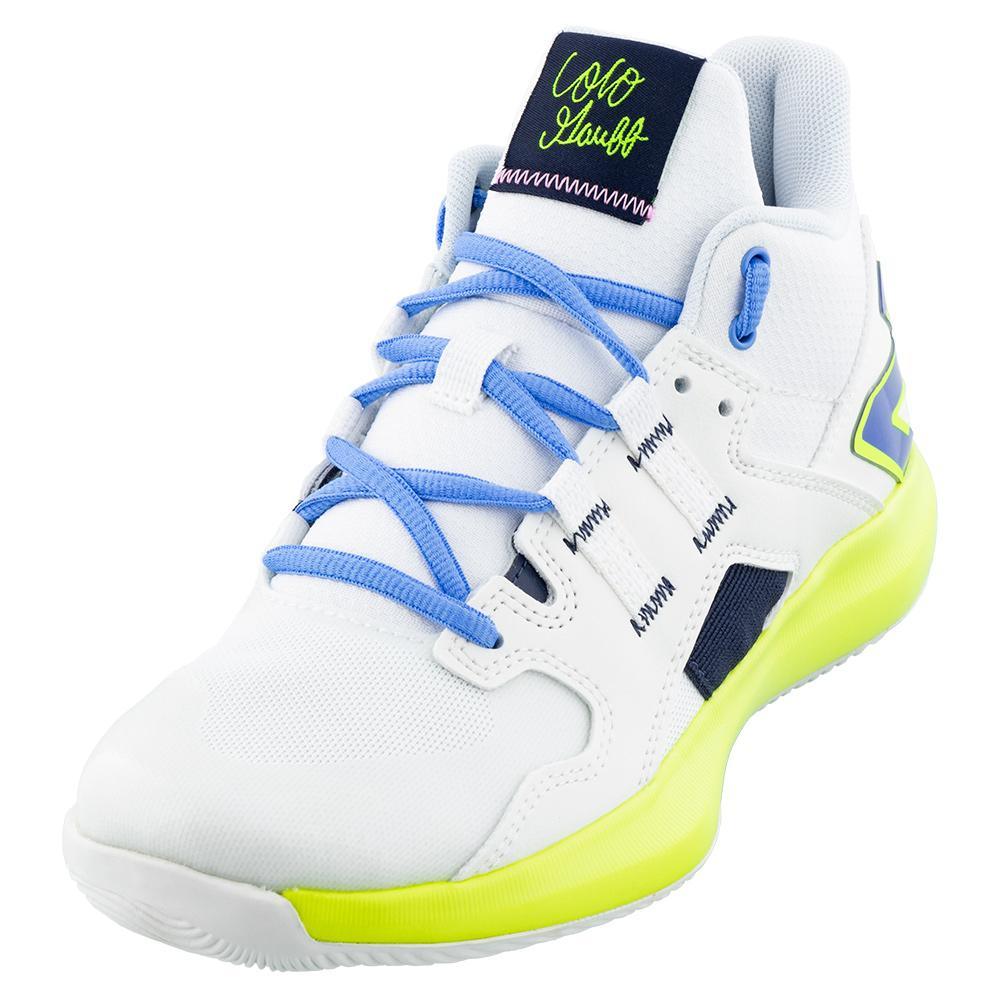 Juniors` Coco CG1 Tennis Shoes White and Hi-lite Footwear New Balance