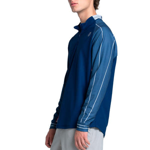 Men`s Nor Cal 1/4 Zip Long Sleeve Tennis Top Malibu Blue Apparel K-Swiss