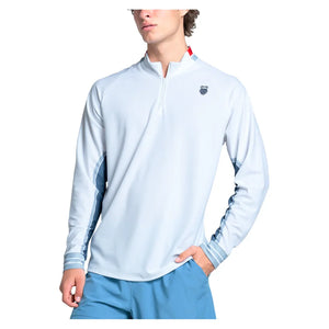 Men`s Apollo 1/4 Zip Long Sleeve Tennis Top Infinity Apparel K-Swiss