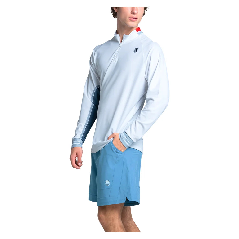 Men`s Apollo 1/4 Zip Long Sleeve Tennis Top Infinity Apparel K-Swiss