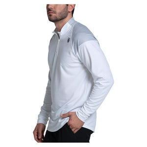 Men's Sideline 1/4 Zip Long Sleeve Tennis Top White Apparel K-Swiss