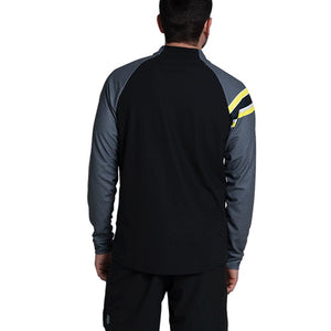 Men`s Striker 1/4 Zip Long Sleeve Tennis Top Black Apparel K-Swiss