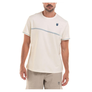 Men's Capri Wave Short Sleeve Tennis Crew Star White Apparel K-Swiss