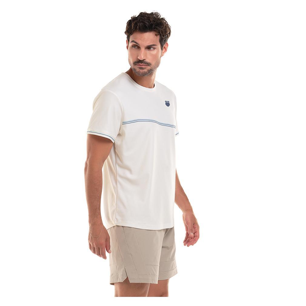 Men's Capri Wave Short Sleeve Tennis Crew Star White Apparel K-Swiss