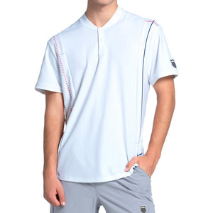 Men`s Monterey Henley Short Sleeve Tennis Top Malibu Blue Apparel K-Swiss