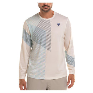 Men's Blue Heat Long Sleeve Tennis Top Star White Apparel K-Swiss