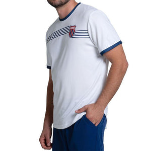 Men`s Tradition Short Sleeve Tennis Top White Apparel K-Swiss