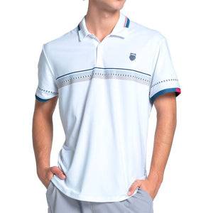 Men`s So Cal Short Sleeve Tennis Polo Malibu Blue Apparel K-Swiss