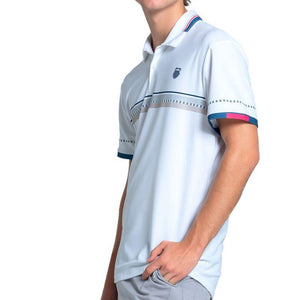 Men`s So Cal Short Sleeve Tennis Polo Malibu Blue Apparel K-Swiss