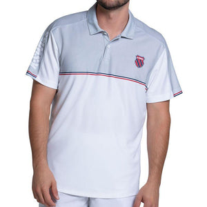 Men`s Tradition Short Sleeve Tennis Polo White Apparel K-Swiss
