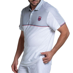 Men`s Tradition Short Sleeve Tennis Polo White Apparel K-Swiss