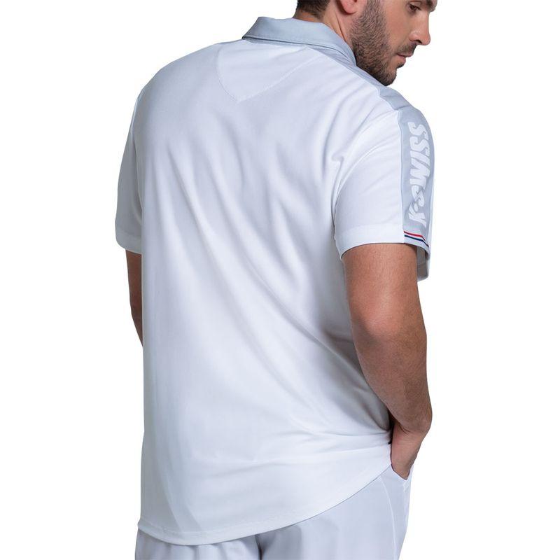 Men`s Tradition Short Sleeve Tennis Polo White Apparel K-Swiss