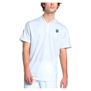 Men`s Endeavour Short Sleeve Tennis Top White Apparel K-Swiss