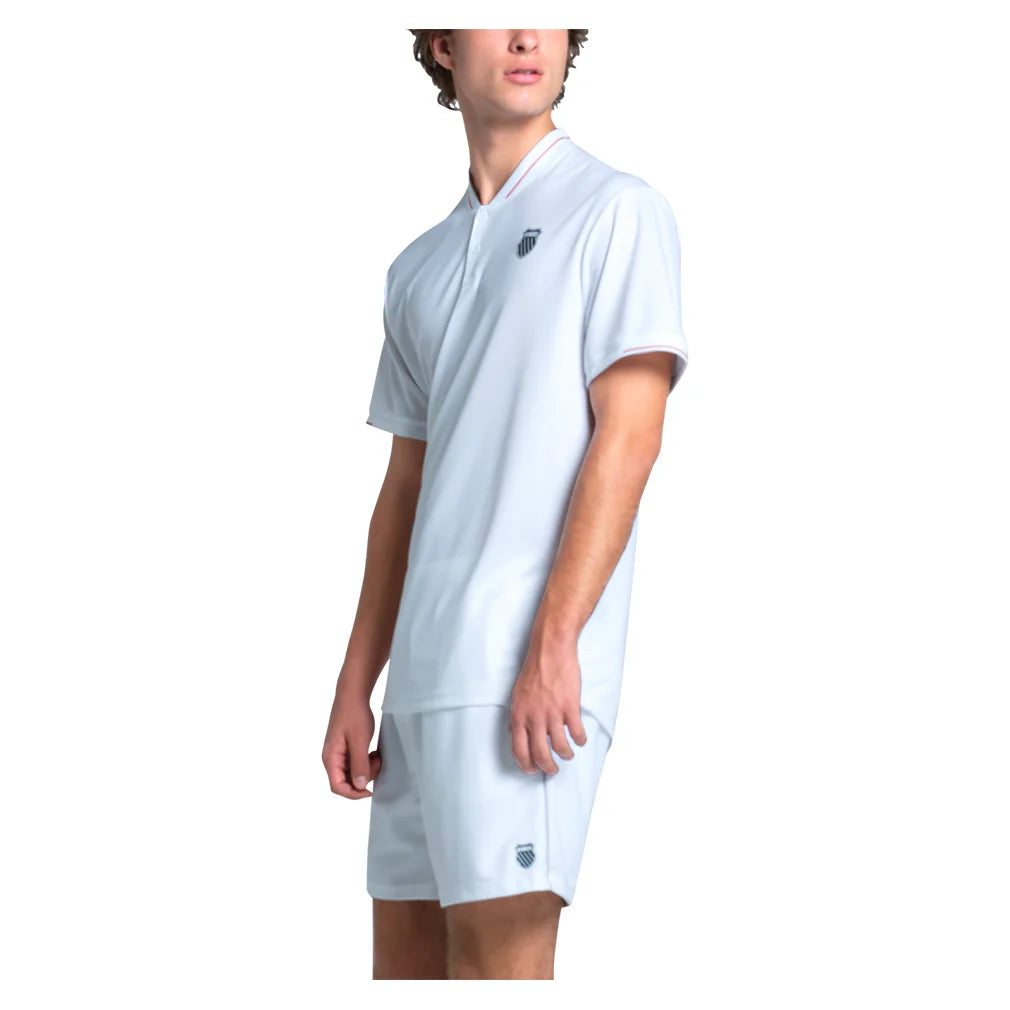 Men`s Endeavour Short Sleeve Tennis Top White Apparel K-Swiss