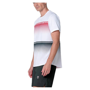 Men`s Gradient Descent Short Sleeve Tennis Top White and Black Apparel K-Swiss