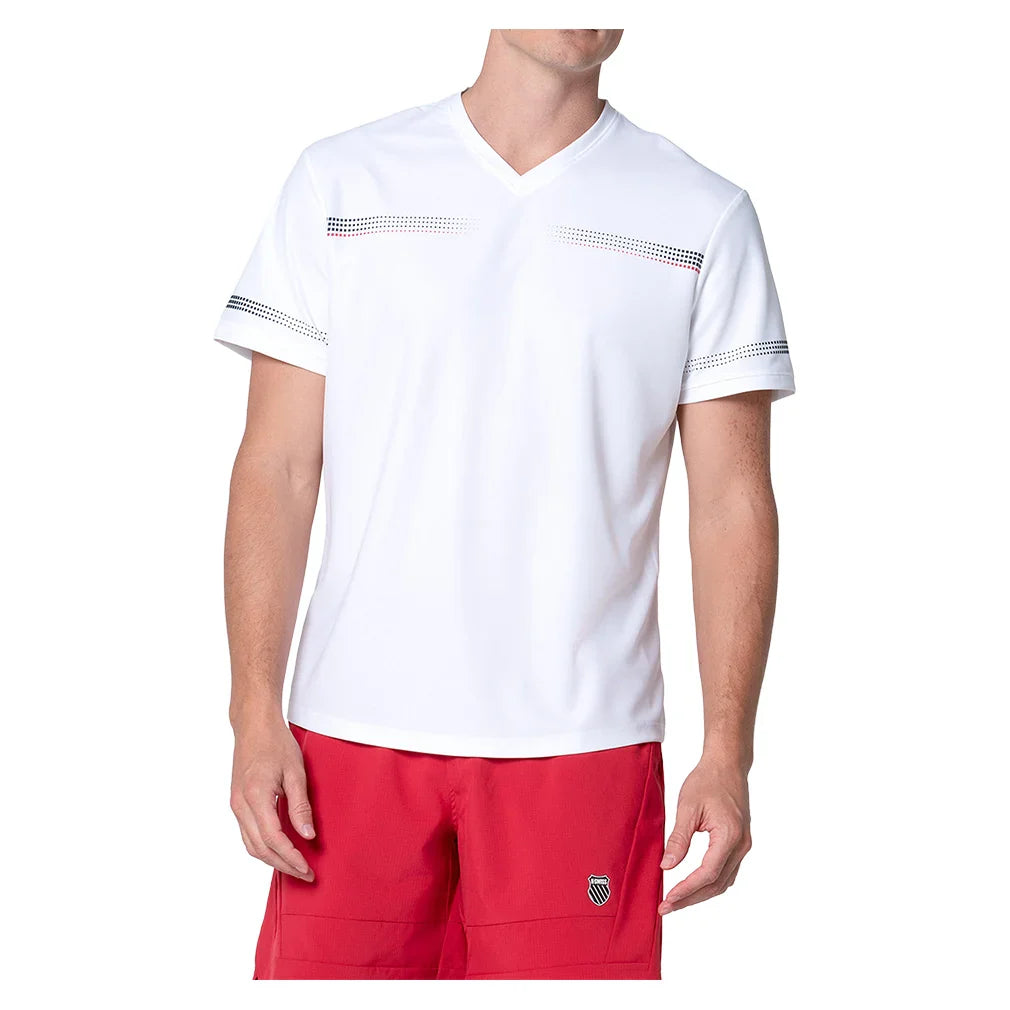 Men`s Ion Surge V Short Sleeve Tennis Top White Apparel K-Swiss