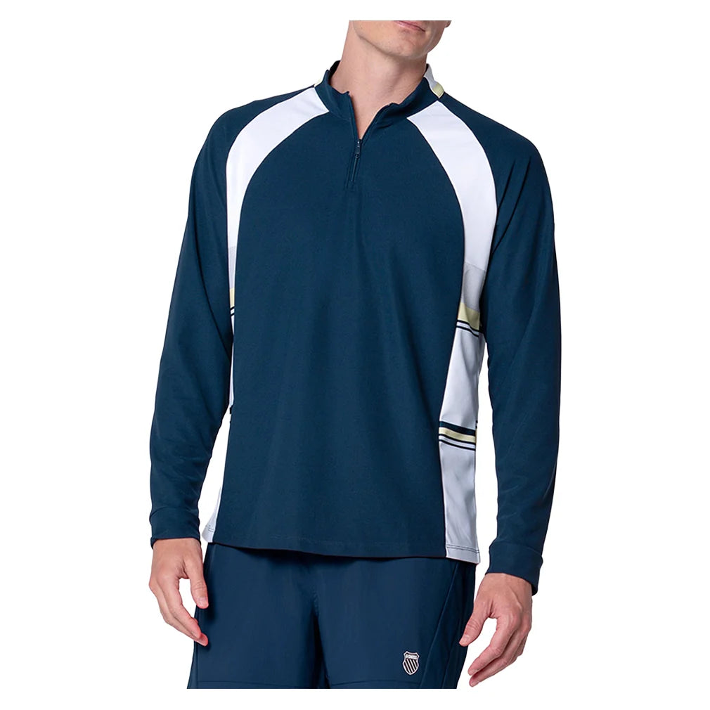 Men`s Forge 1/4 Zip Long Sleeve Tennis Top PCOT Apparel K-Swiss