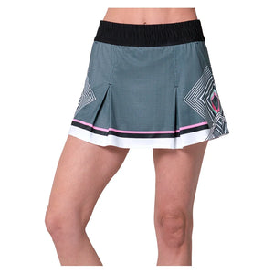 Women`s Doubles 14 Inch Tennis Skort Black Apparel K-Swiss