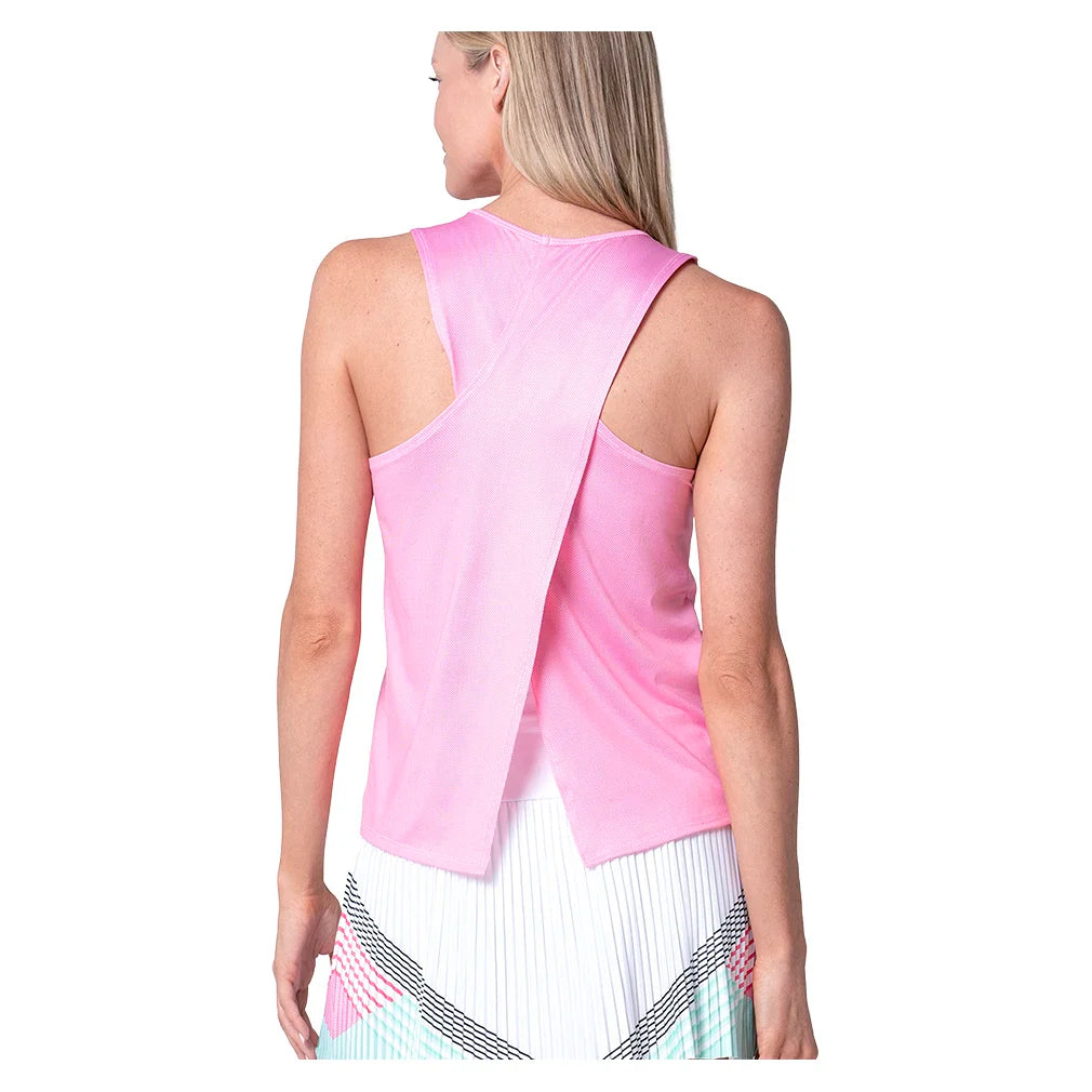 Women`s Cross Back Tennis Tank Techno Pink Apparel K-Swiss