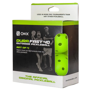 Dura Fast 40 Outdoor Pickleball 4-Pack Balls Onix