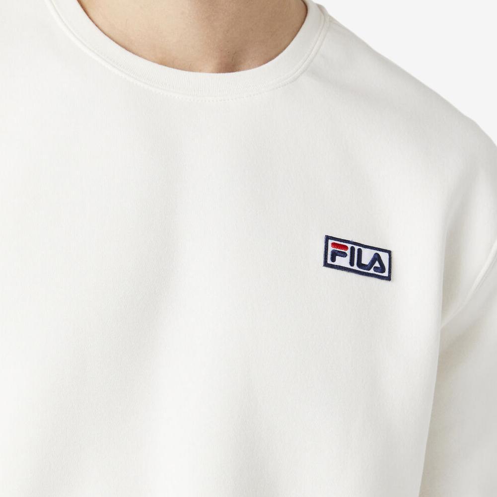 Unisex Garran Soft Fleece Crewneck Sweatshirt Gardenia and Black Apparel Fila