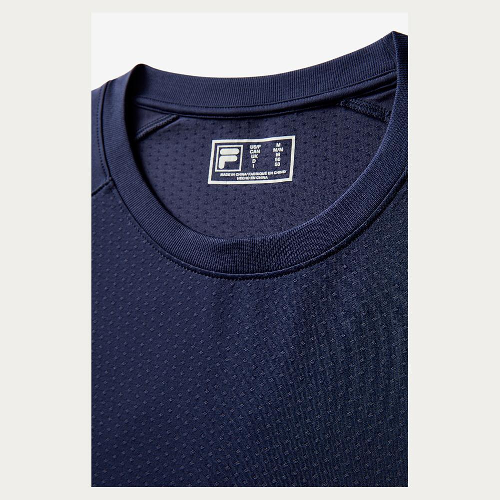 Mens Lucky Ace Seamless Long Sleeve Tennis Top FILA Navy Apparel Fila