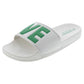 Love Slides White and Green Footwear Runway Athletics