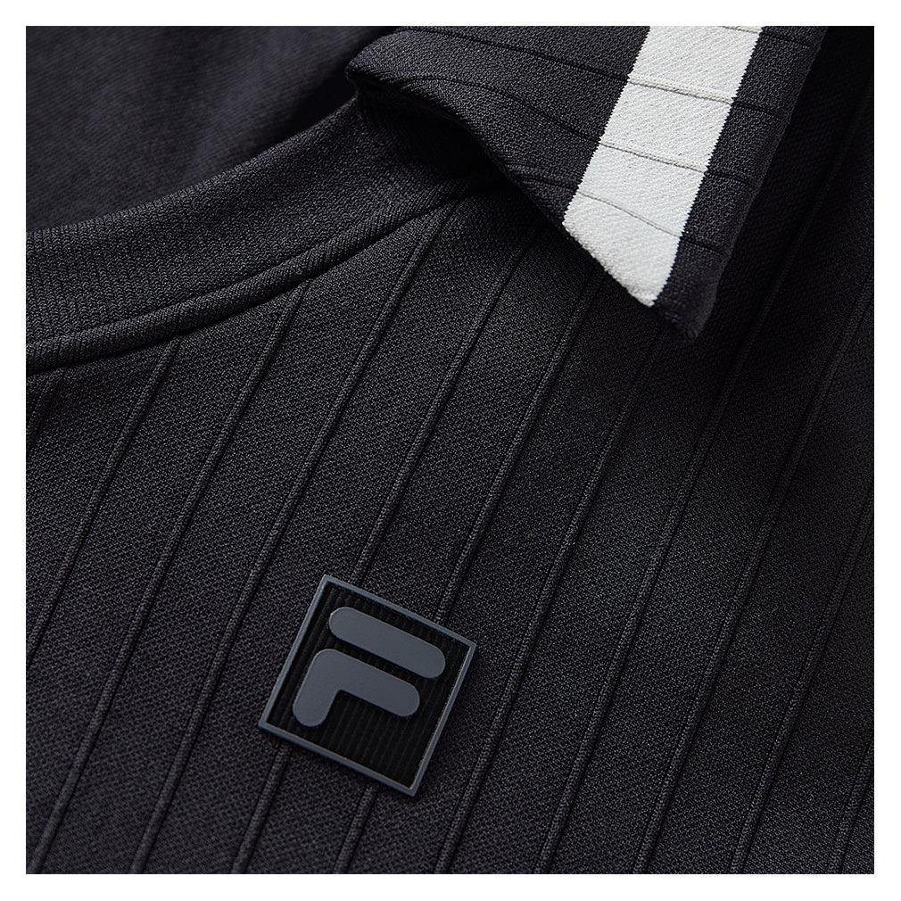 Womens Challenger Seamless Polo Tennis Tank Black and Gardenia Apparel Fila