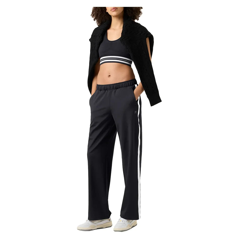 Womens Break Point Impact Tennis Pant Black and Gardenia Apparel Fila