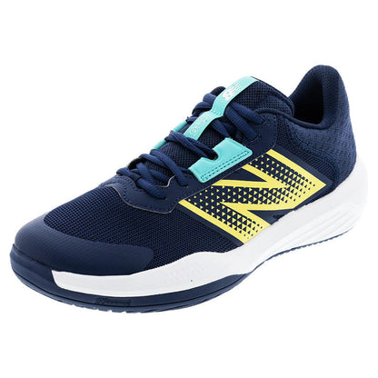 Men`s 696v6 2E Width Tennis Shoes White and Clementine Footwear New Balance