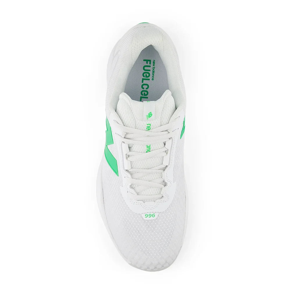 Men`s FuelCell 996v6 2E Width Tennis Shoes White and Green Apple Footwear New Balance